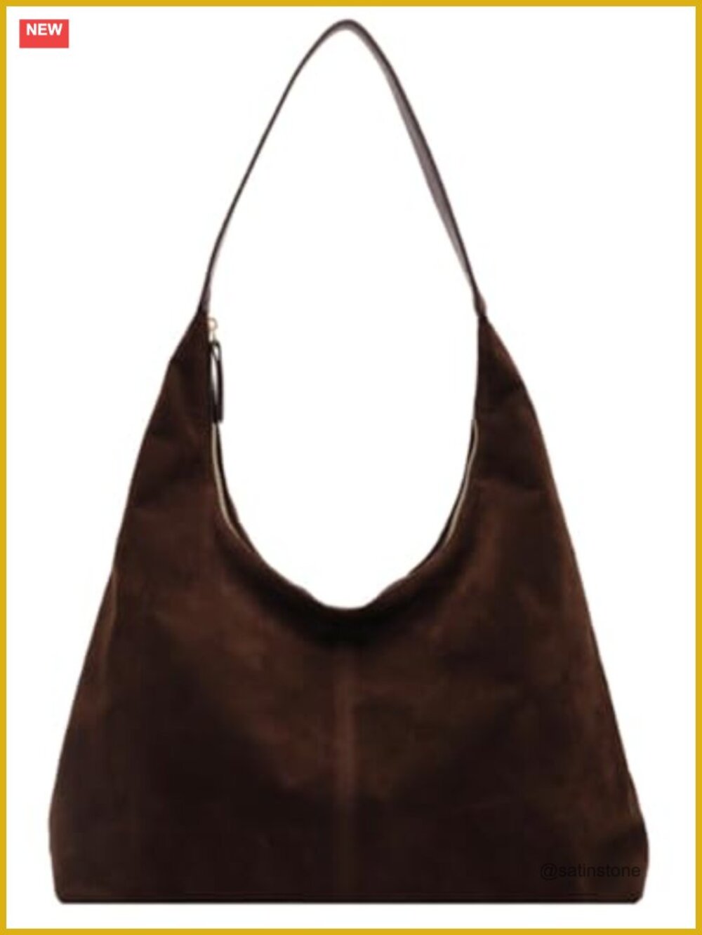 Faux Suede Shoulder Bag Women Tote Hobo Handbag Crescent